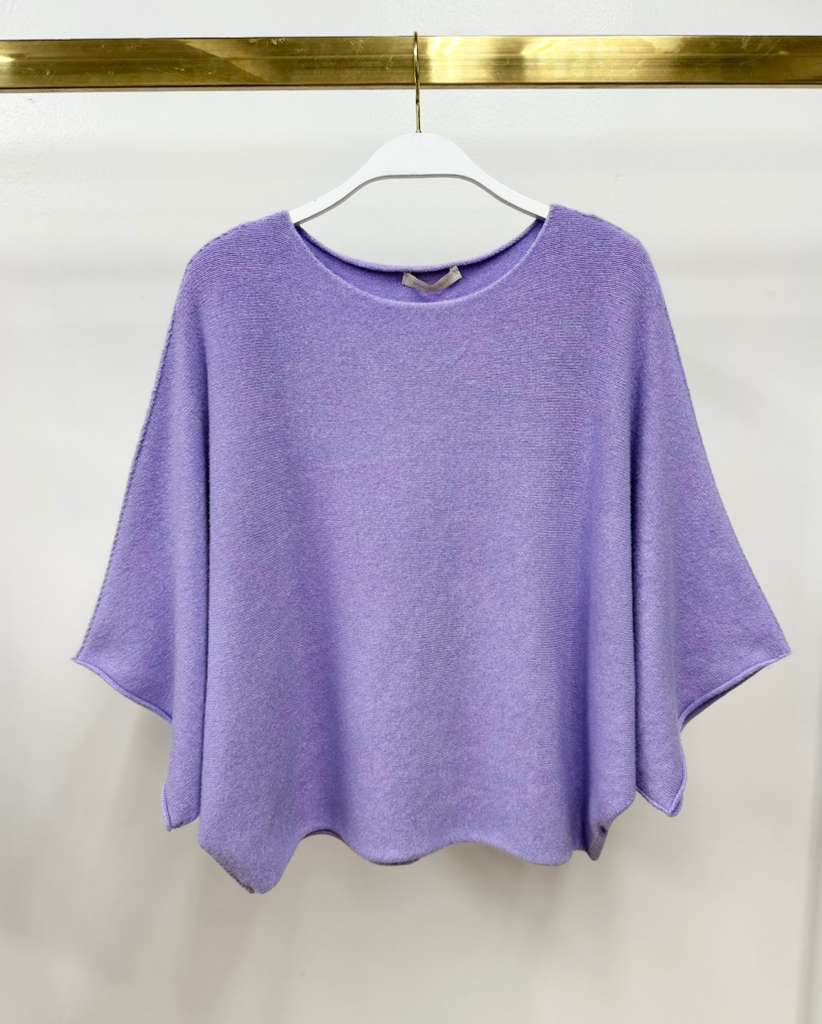 CREW NECK BATWING SLEEVE KNIT TOP