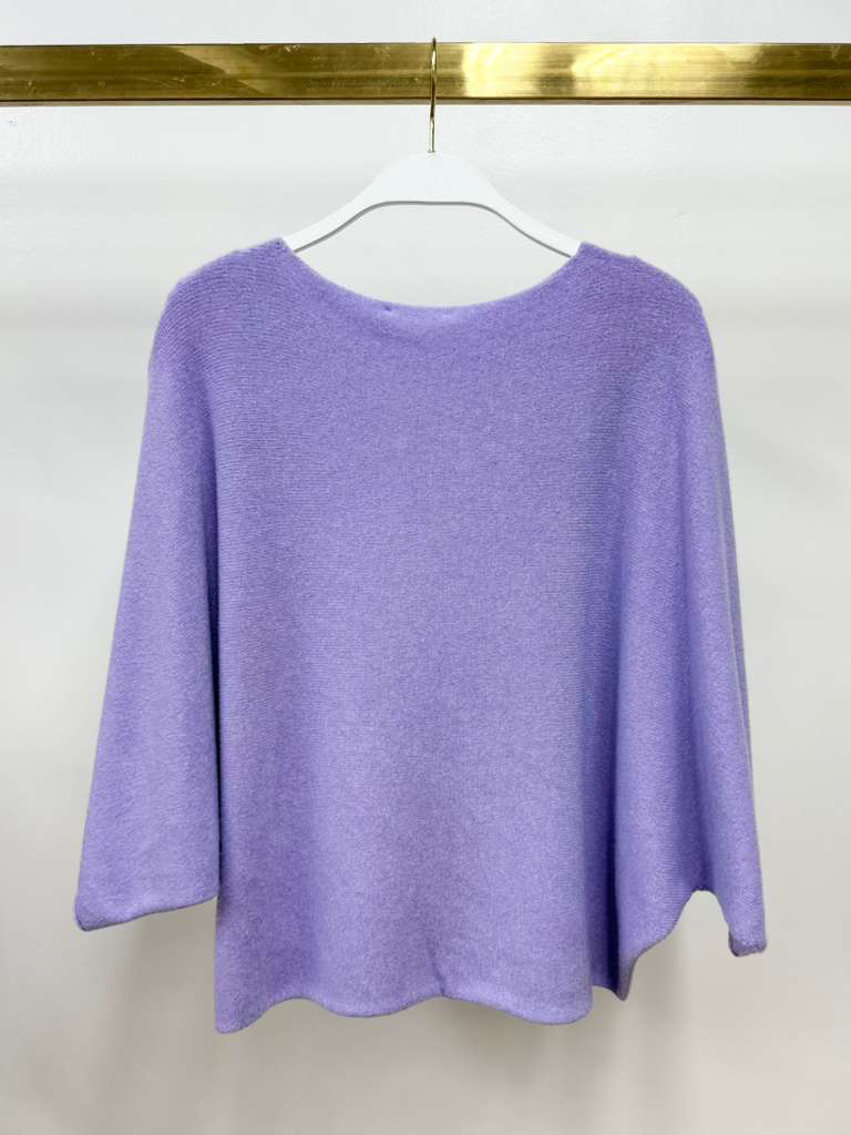 CREW NECK BATWING SLEEVE KNIT TOP