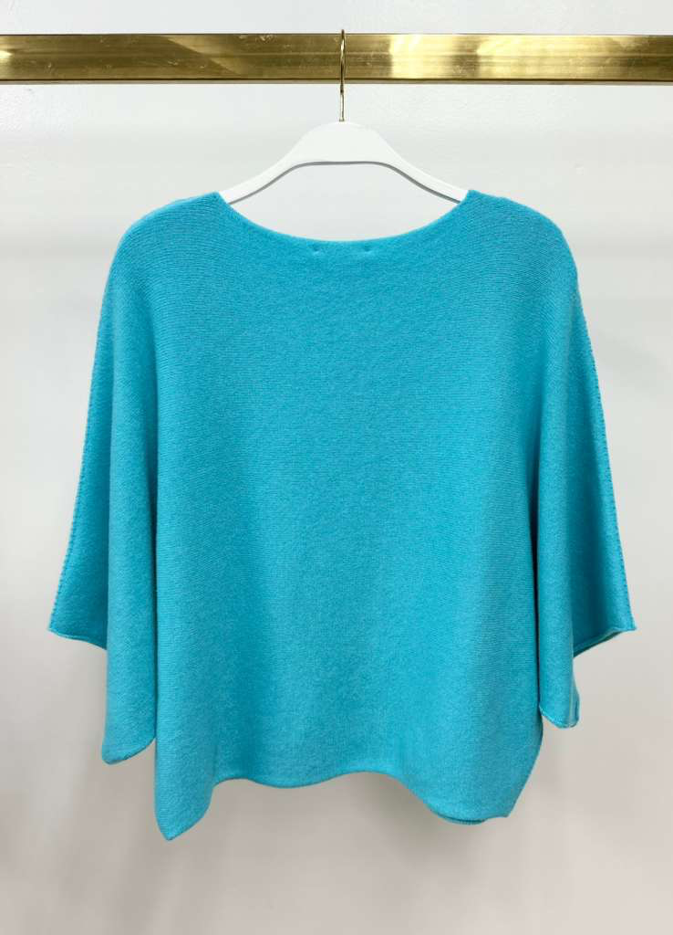 CREW NECK BATWING SLEEVE KNIT TOP
