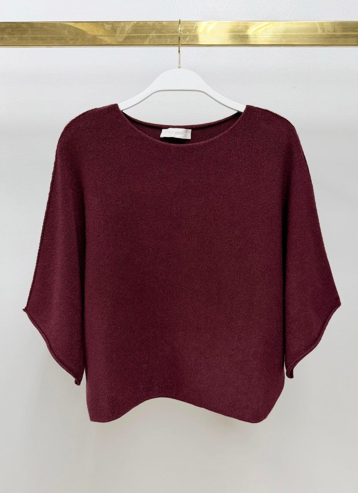 CREW NECK BATWING SLEEVE KNIT TOP
