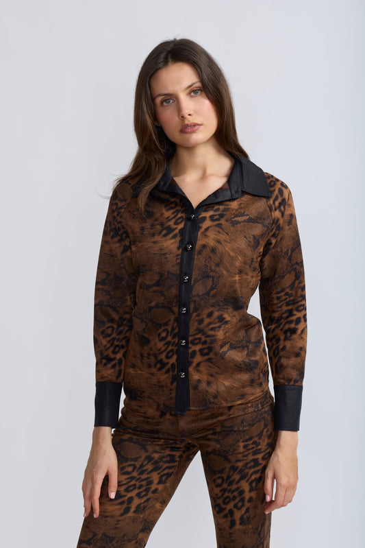 Faux Suede Leopard Pants