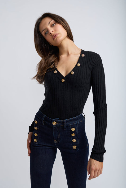Gold Button Sailor Jeans