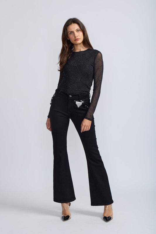 Jeans with Broach on Pocket