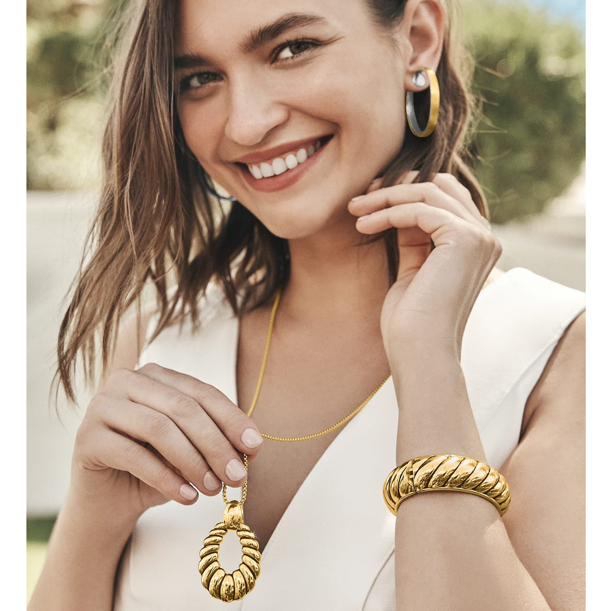 Athena Scalloped Convertible Necklace by Brighton