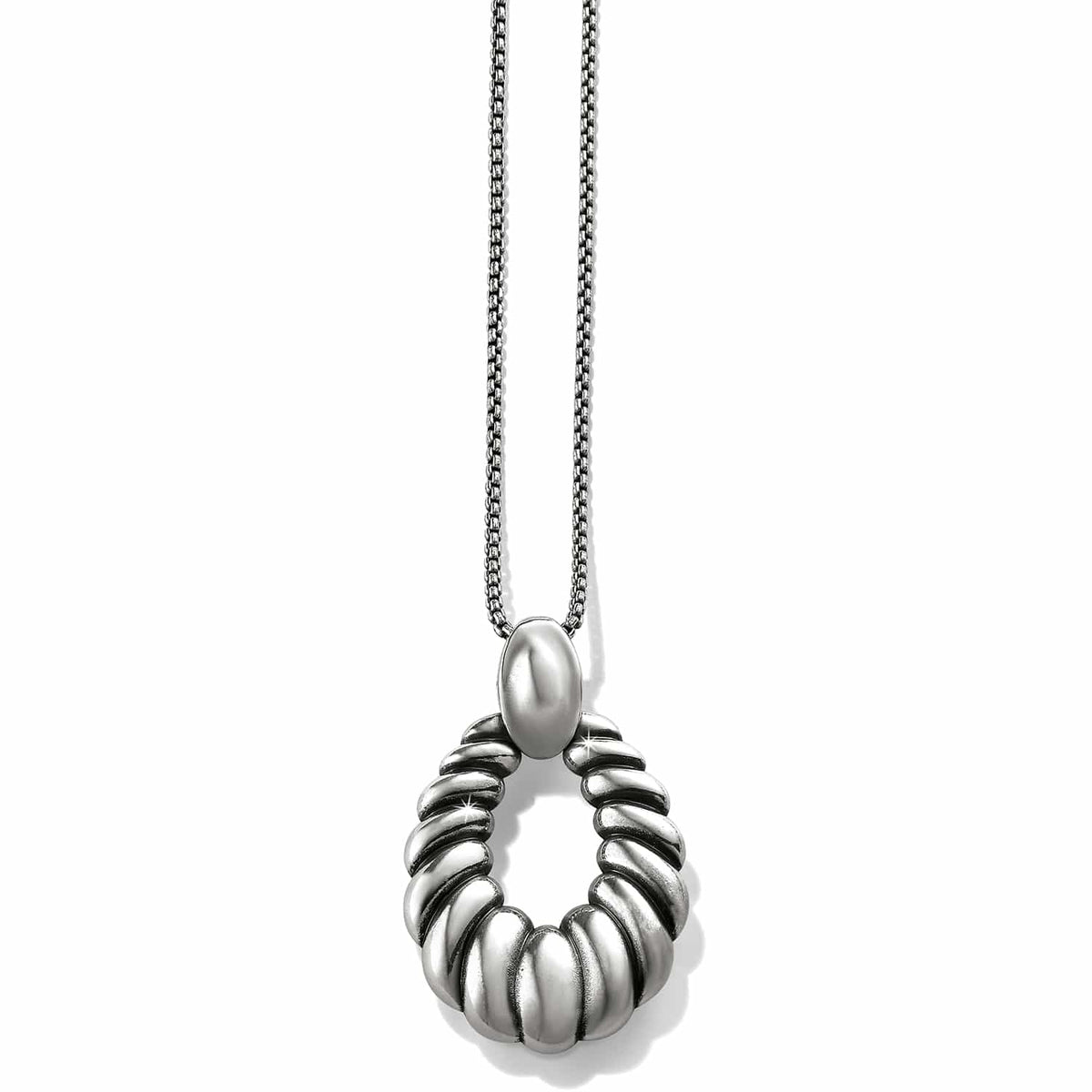 Athena Scalloped Convertible Necklace — Silver