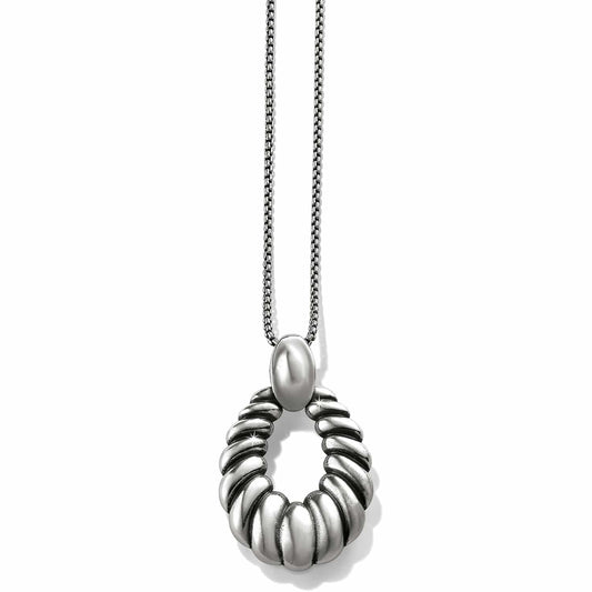 Athena Scalloped Convertible Necklace — Silver