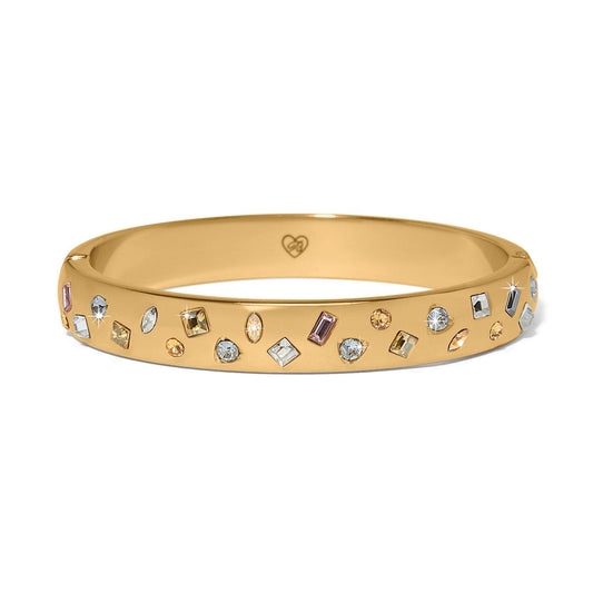 B Radiant Hinged Bangle — Gold-Multi