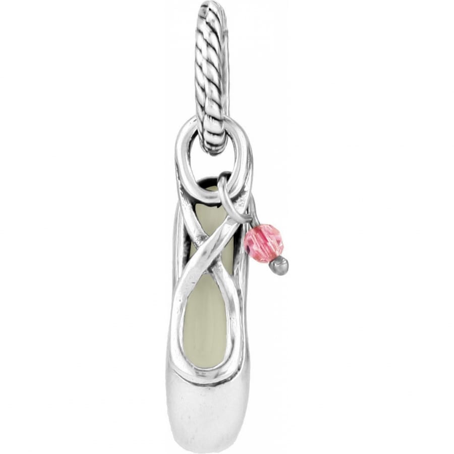 Ballet Shoe Charm — Silver-Pink
