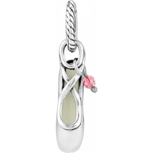 Ballet Shoe Charm — Silver-Pink