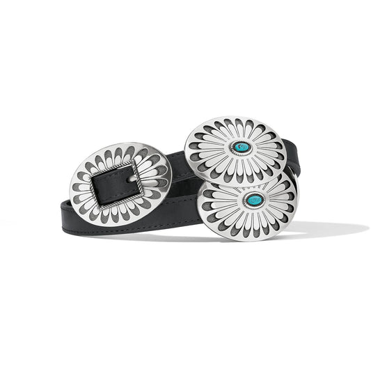 Blackbird Concho Belt — Black-Turquoise