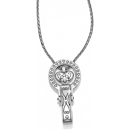 Brighton Badge Clip Necklace — Silver
