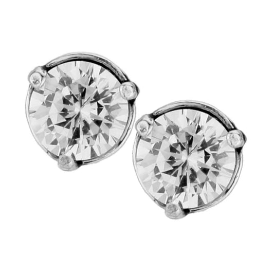 Brilliance 7MM Post Earrings — Silver