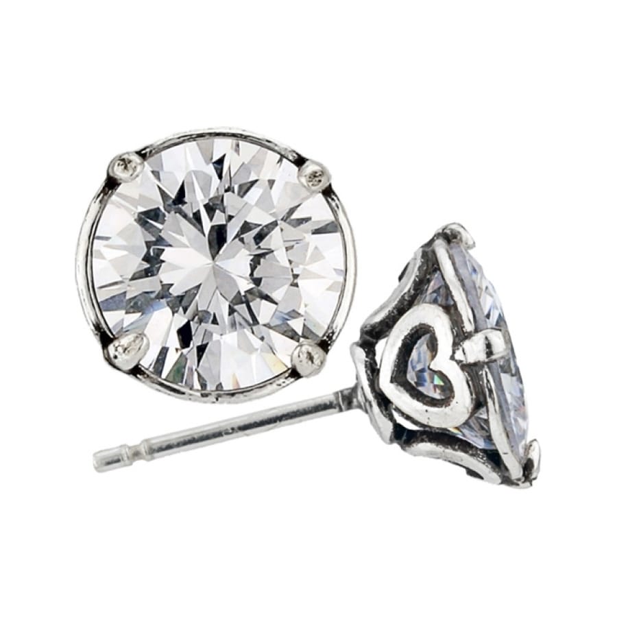 Brilliance 8MM Post Earrings — Silver