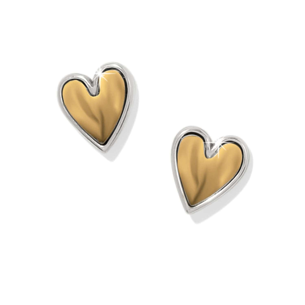 Cascade Heart Post Earrings — Silver-Gold
