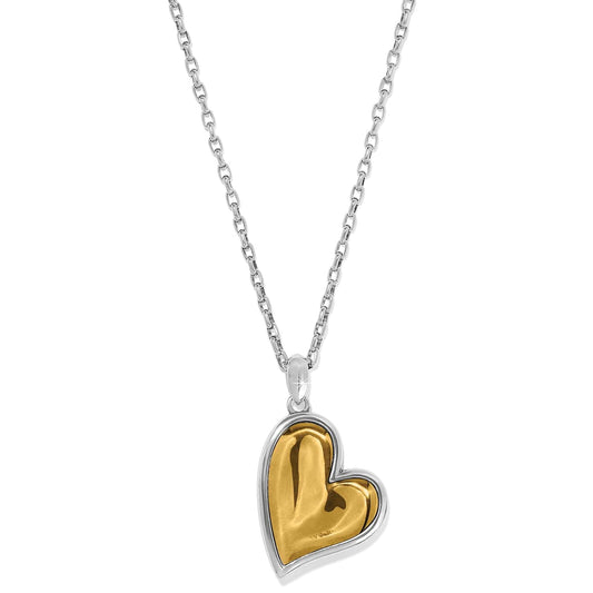 Cascade Heart Reversible Necklace — Silver-Gold