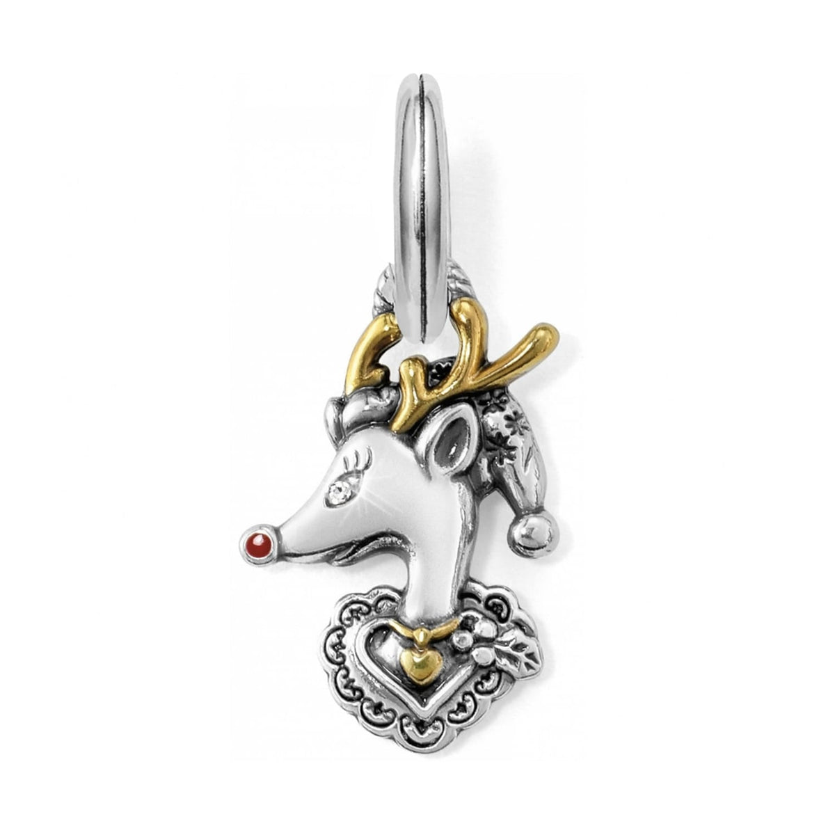 Christmas Deer Charm — Silver-Gold