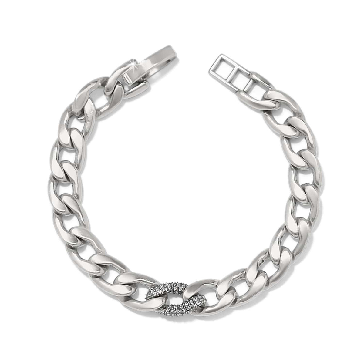 Cleo Pave Link Bracelet — Silver