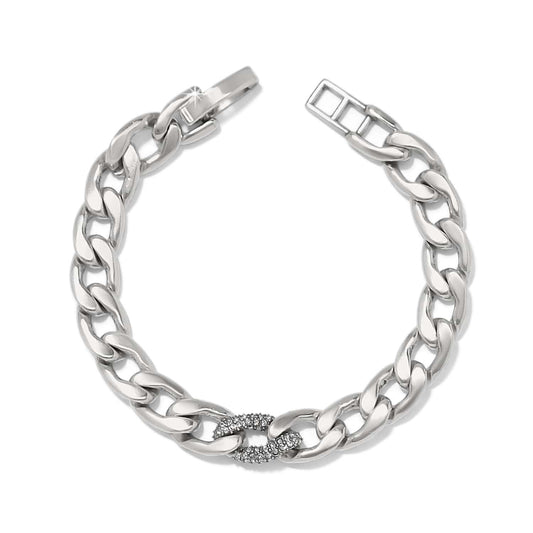 Cleo Pave Link Bracelet — Silver