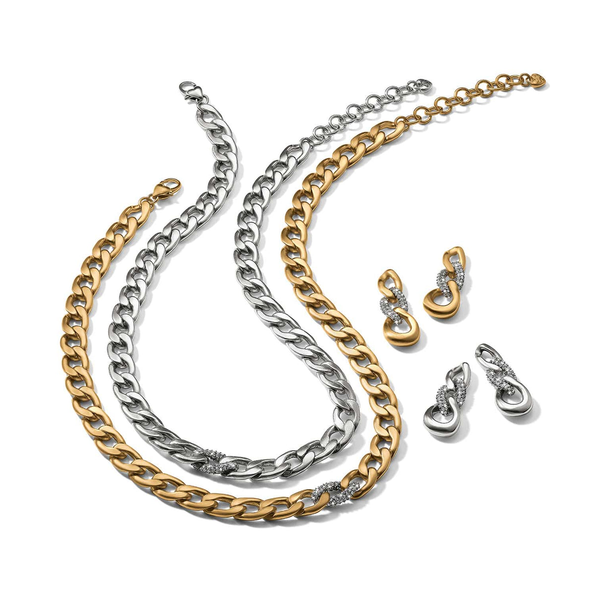 Cleo Pave Link Necklace by Brighton