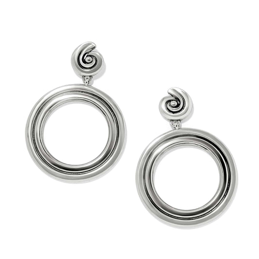 Contempo Moda Ring Post Drop Earrings — Silver