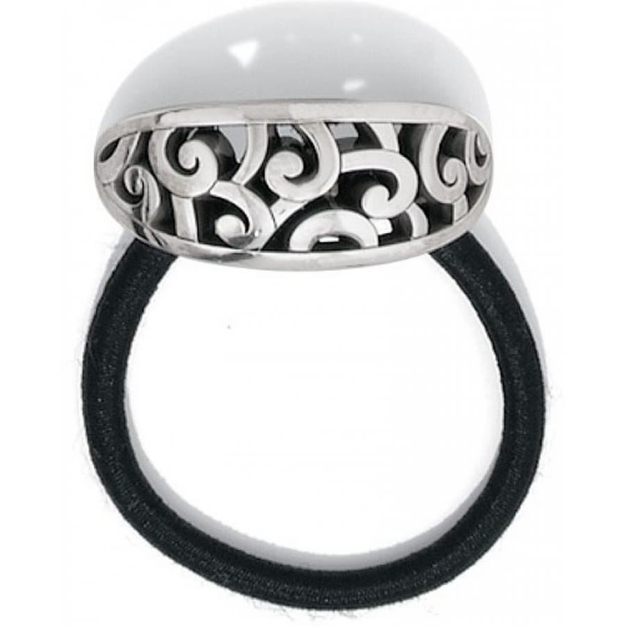 Deco Lace Ponytail Holder — Silver