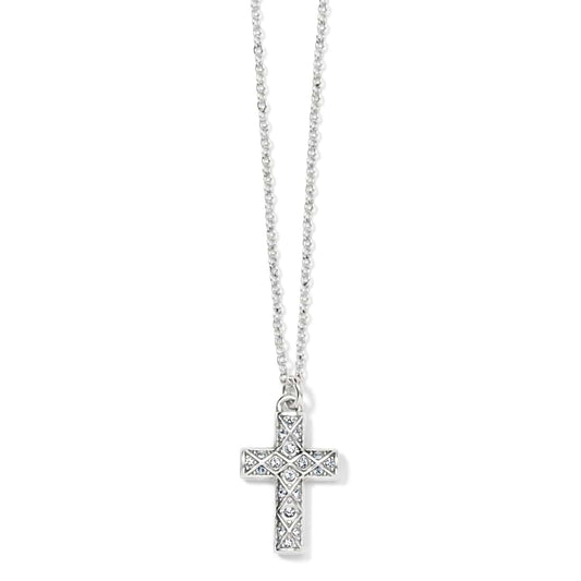 Diamond Cross Necklace — Silver