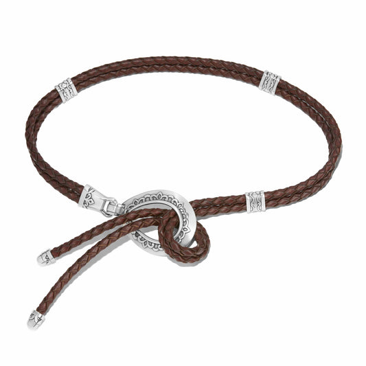 Double Barrel Braid Belt — Brown