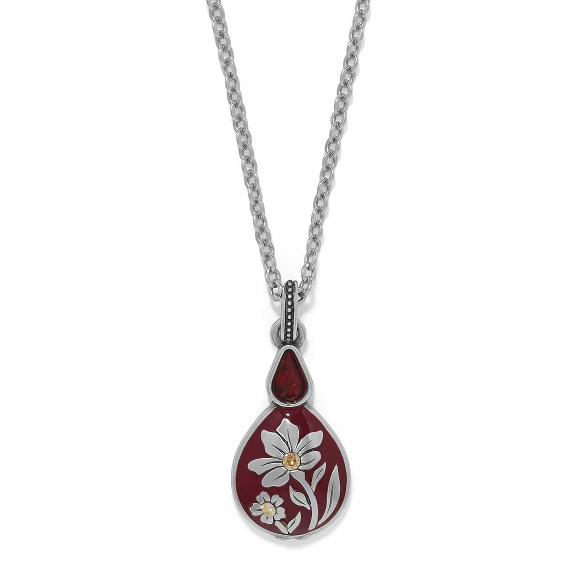 Everbloom Flora Petite Short Necklace — Silver-Red