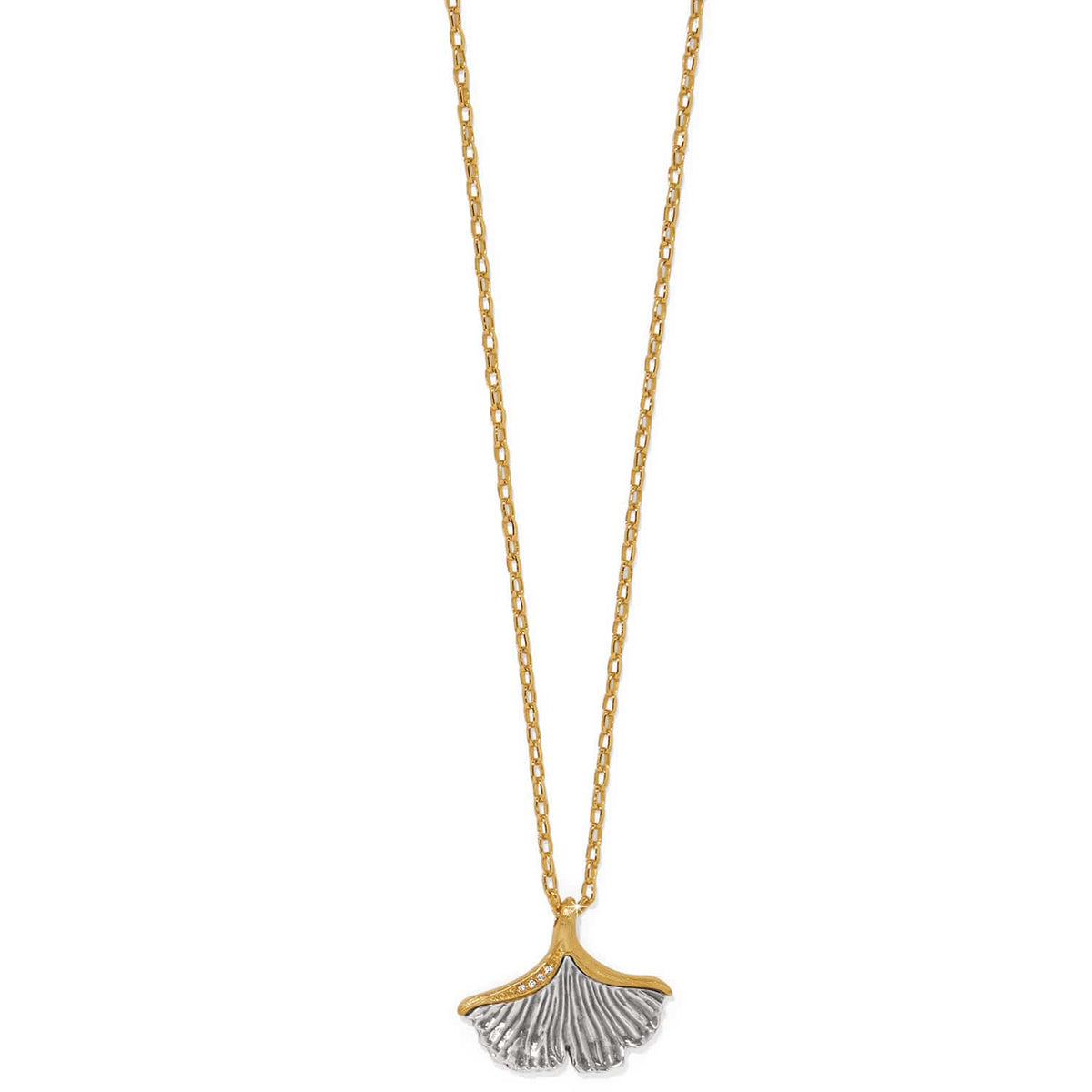 Everbloom Ginkgo Small Necklace — Silver-Gold