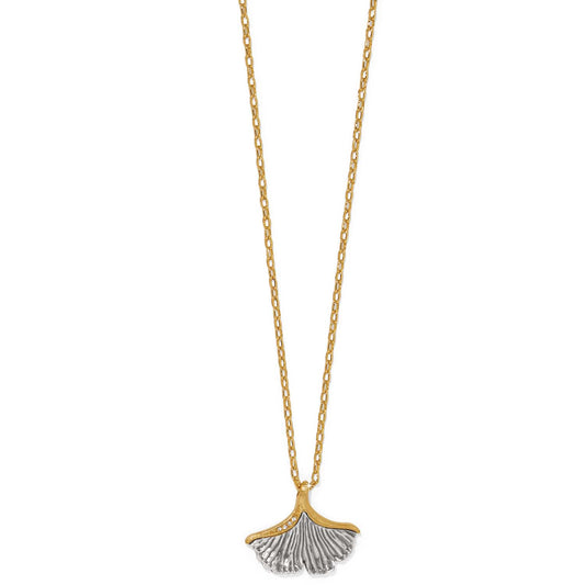 Everbloom Ginkgo Small Necklace — Silver-Gold