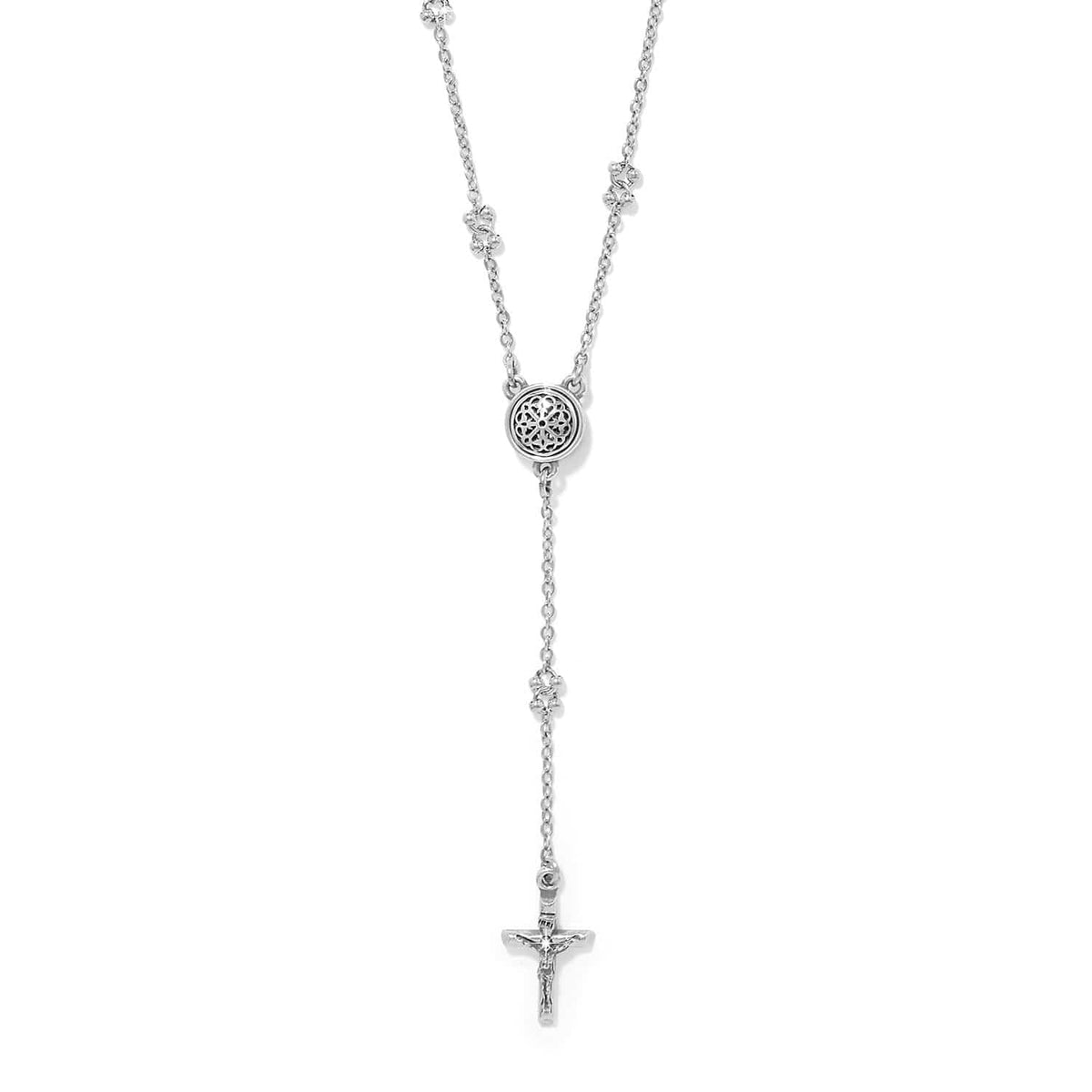 Ferrara Cross Y Necklace — Silver
