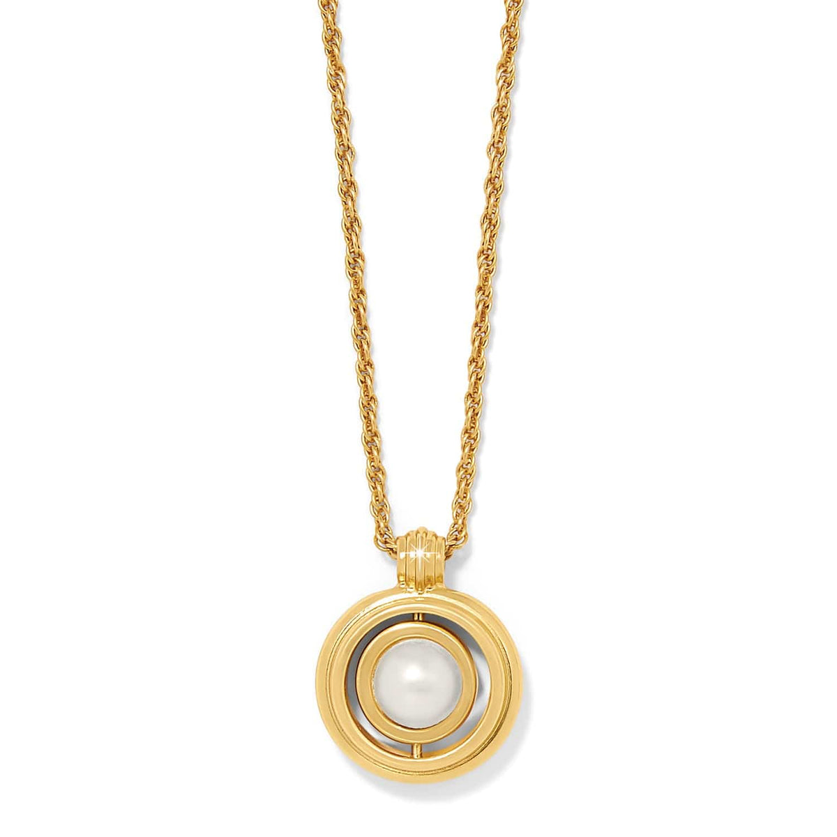 Ferrara Deco Pearl Necklace — Gold-Pearl