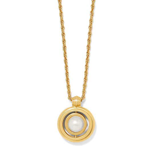 Ferrara Deco Pearl Necklace — Gold-Pearl