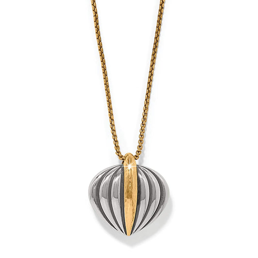 Ferrara Deco Pendant Necklace — Silver-Gold