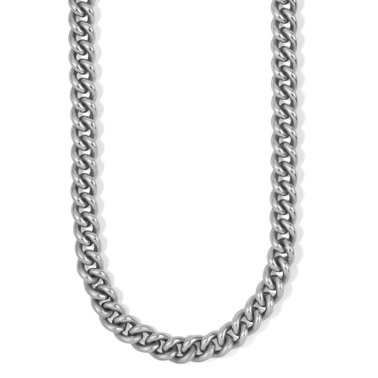 Ferrara Roma Curb Chain Necklace — Silver