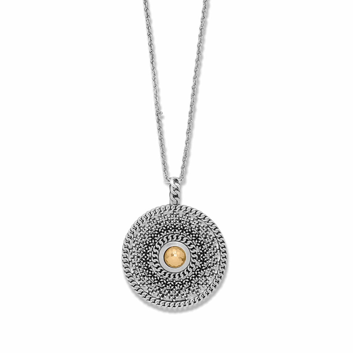 Ferrara Segreta Medallion Necklace — Silver-Gold