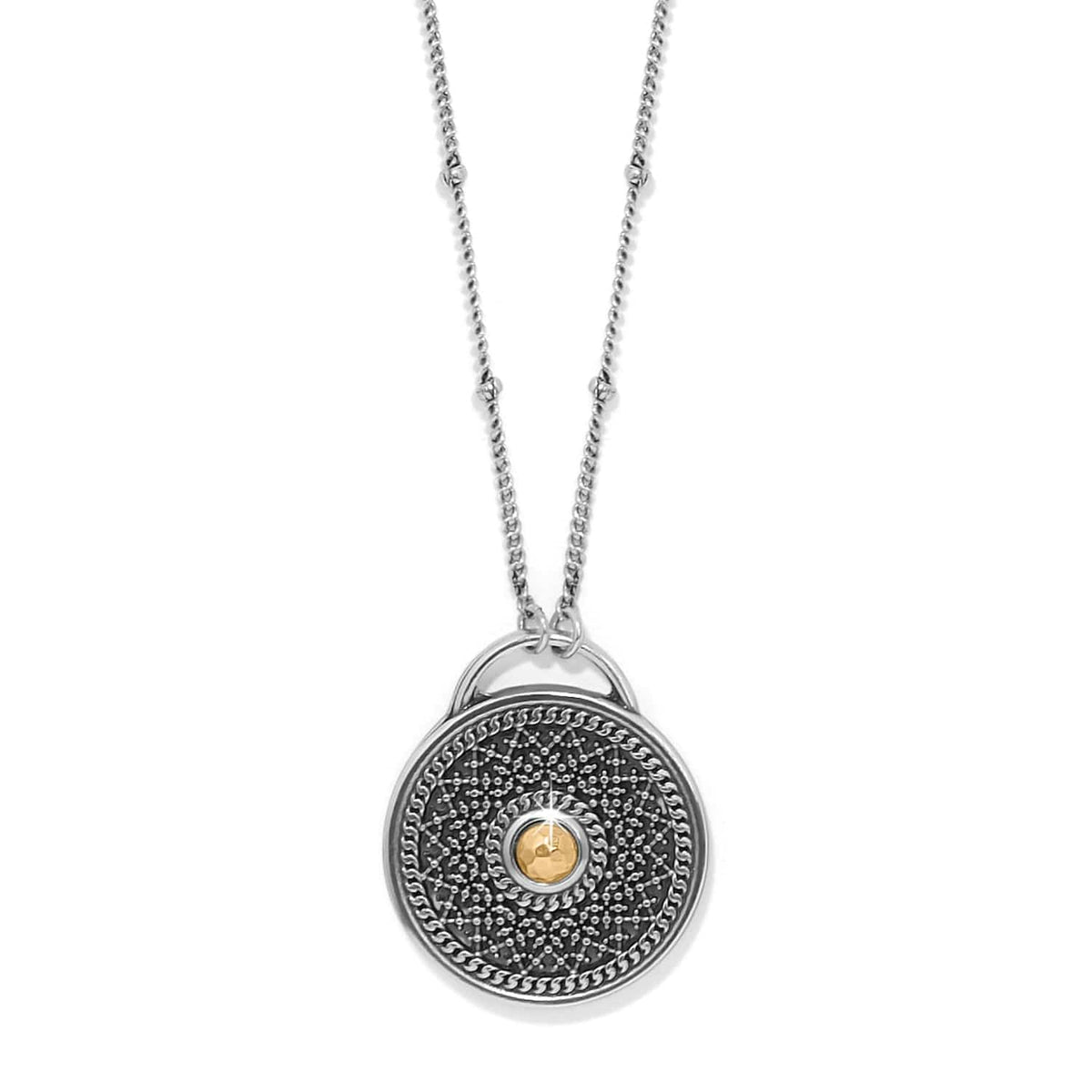 Ferrara Segreta Medallion Petite Necklace — Silver-Gold