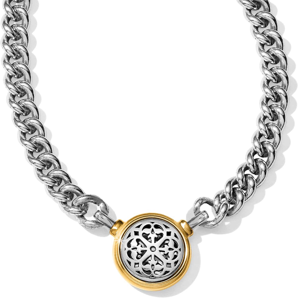 Ferrara Two Tone Necklace — Silver-Gold