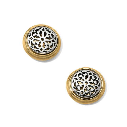 Ferrara Two Tone Post Earrings — Silver-Gold