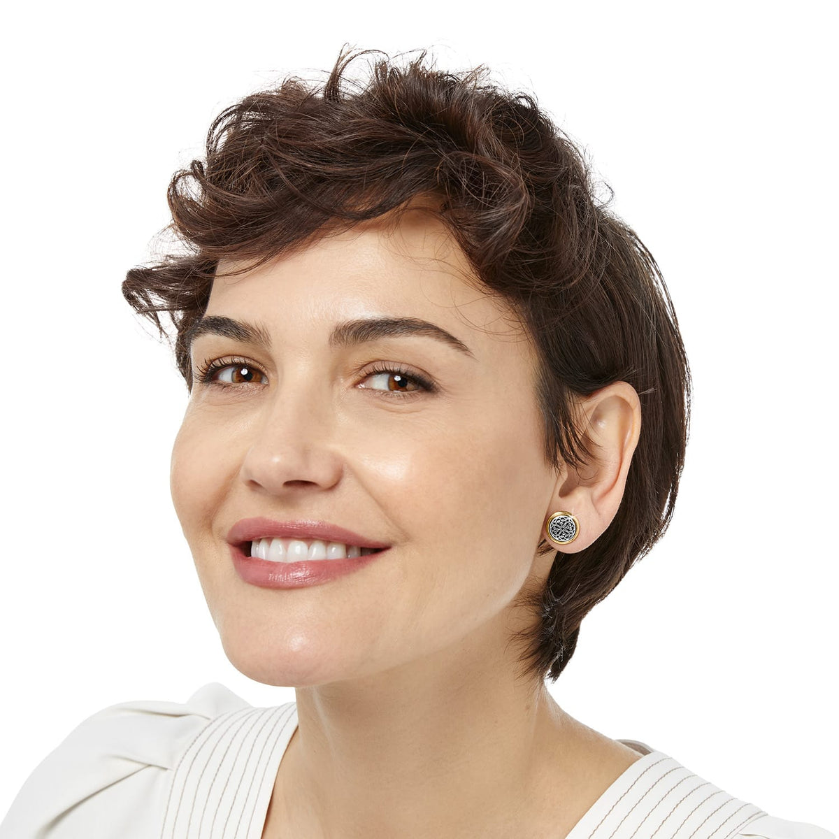 Ferrara Two Tone Post Earrings by Brighton