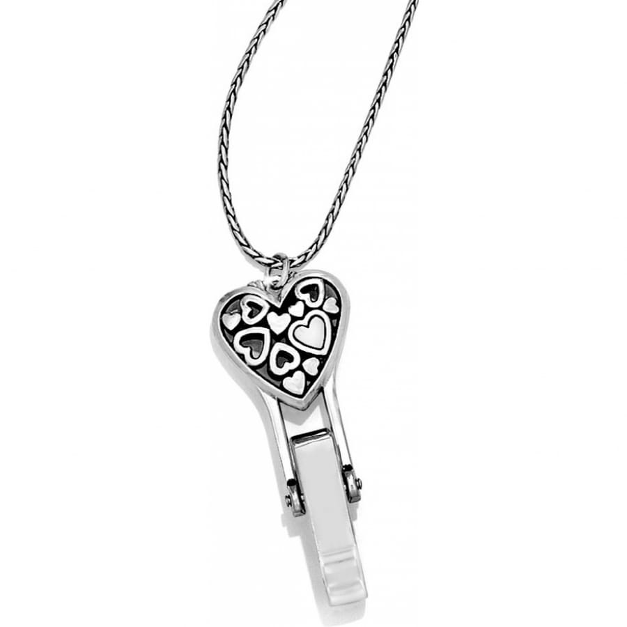 Floating Heart Badge Clip Necklace by Brighton