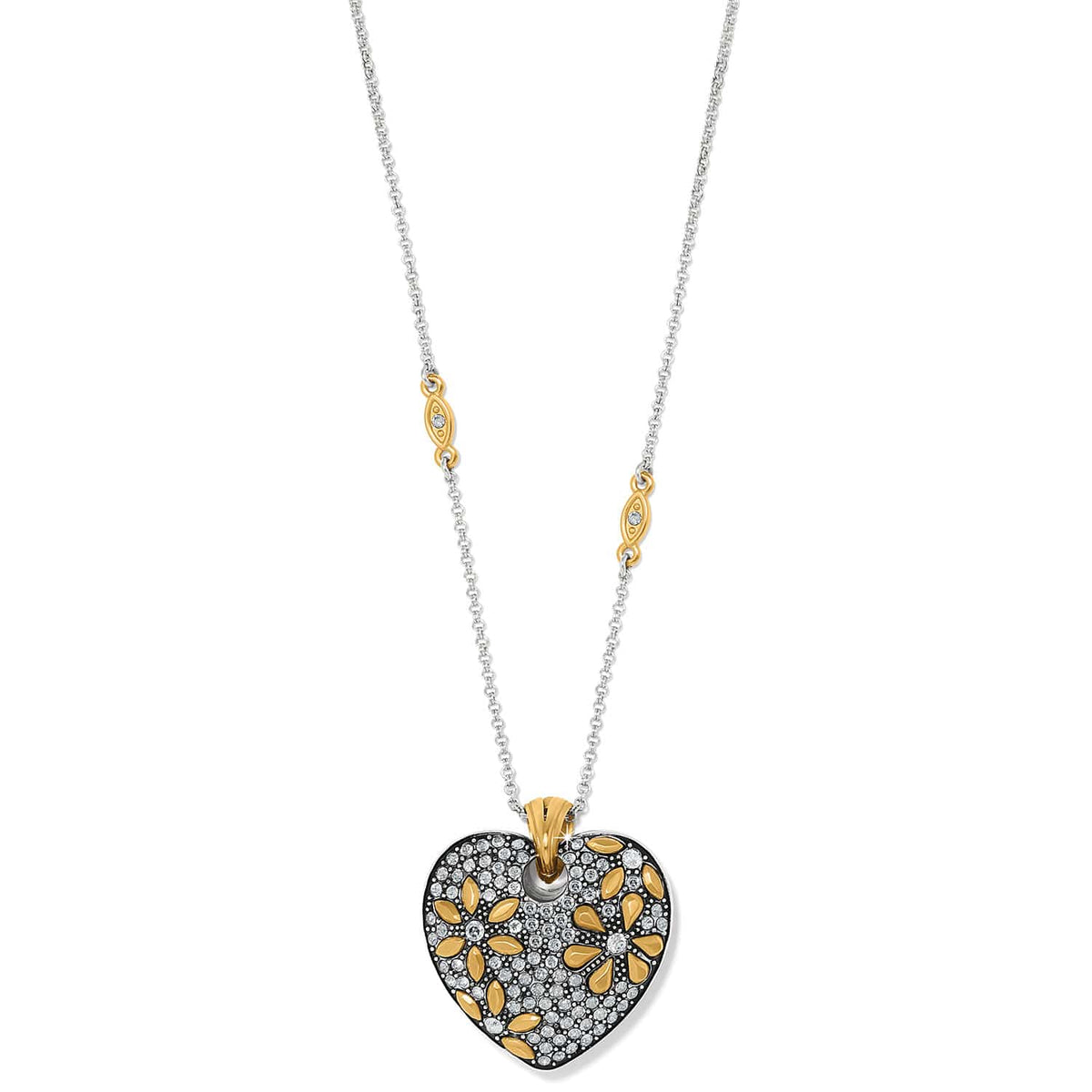 Garden Of Love Heart Convertible Necklace — Silver-Gold