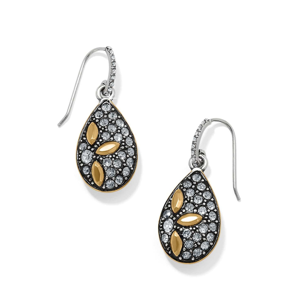 Garden Of Love Teardrop French Wire Earrings — Silver-Gold