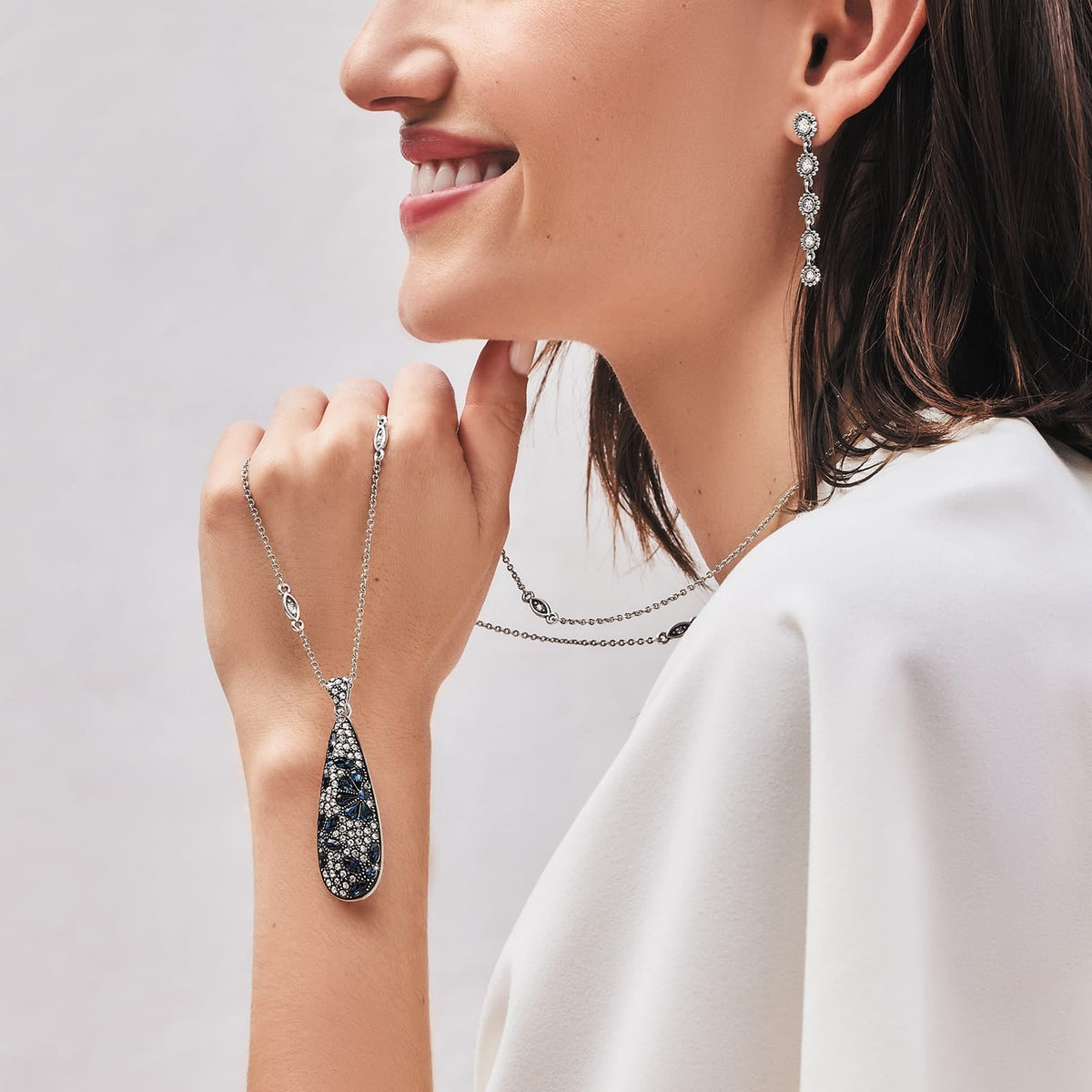 Garden Of Love Teardrop Necklace by Brighton