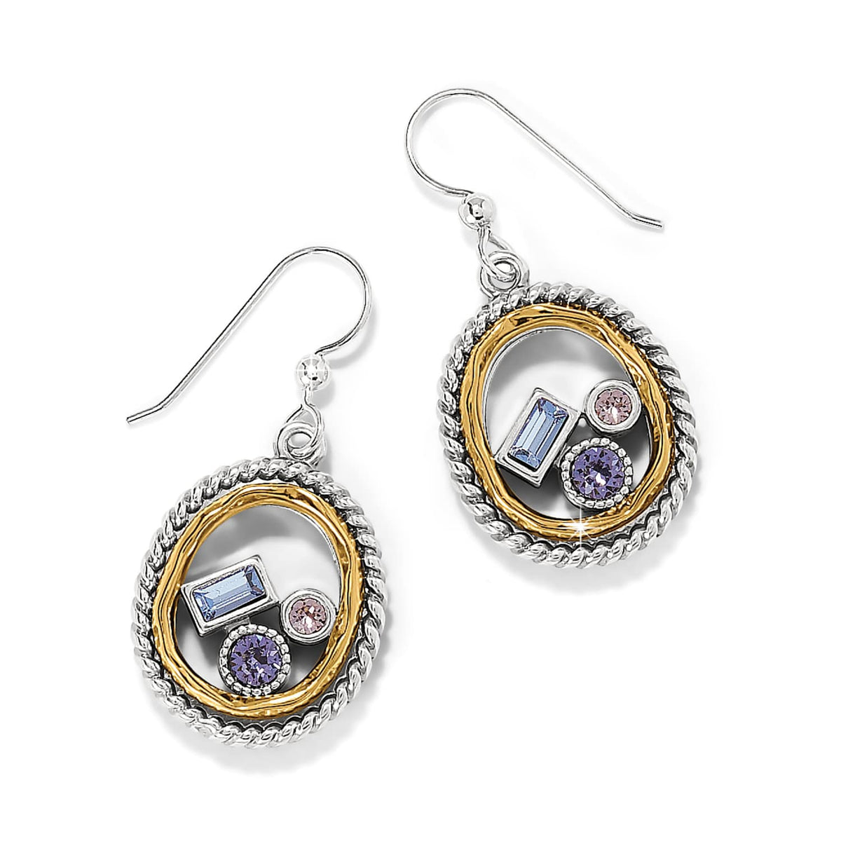 Halo Gleam French Wire Earrings — Silver-Multi