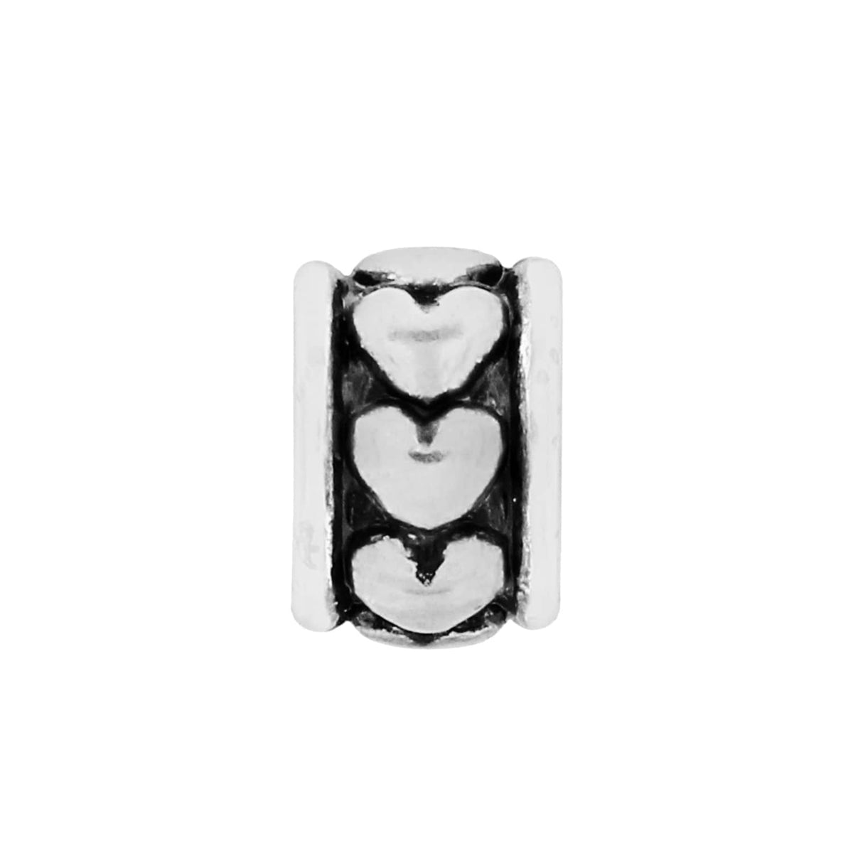 Hearts Spacer — Silver
