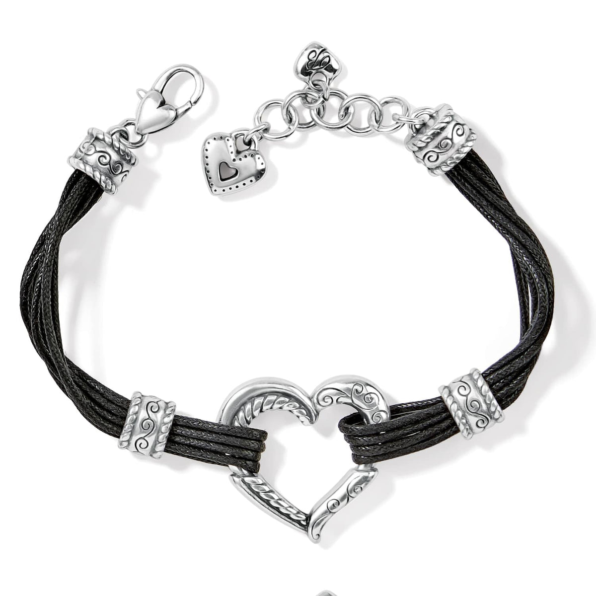 Heritage Heart Bracelet — Silver-Black