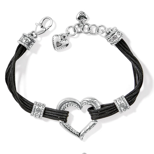 Heritage Heart Bracelet — Silver-Black