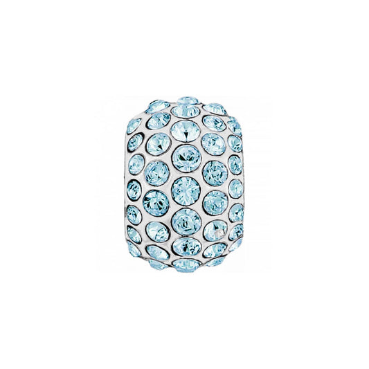 Ice Diva Bead — Silver-Aquamarine