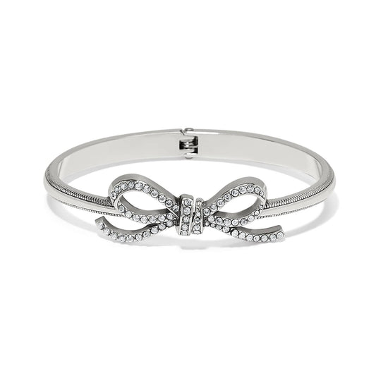 Illumina Bow Hinged Bangle — Silver